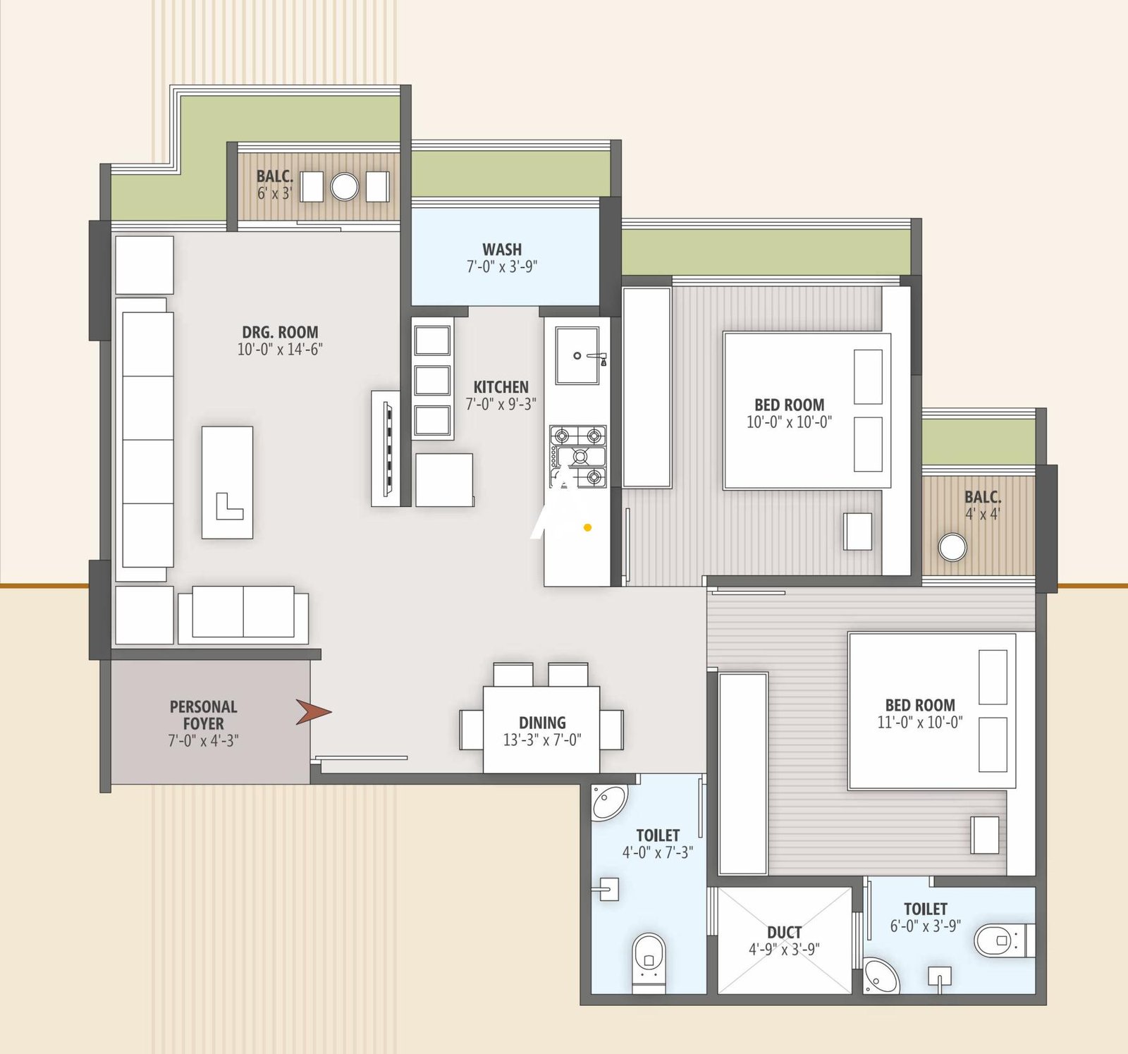 2_BHK_Unit_Plan_2_SILVER_COLIN_Ahmedabad_Estate