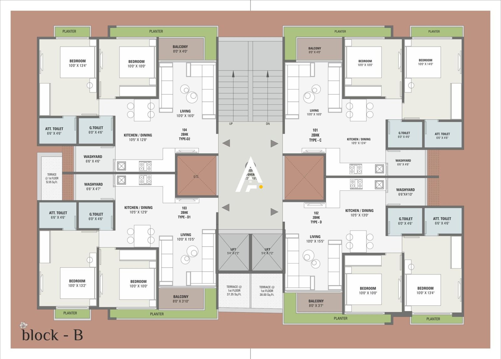 2_BHK_Unit_Plan_GRIHAM_ORCHID_Ahmedabad_Estate
