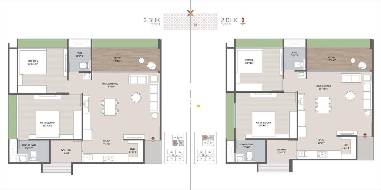 2_BHK_Unit_Plan_IDEAL_IXORA_Ahmedabad_Estate