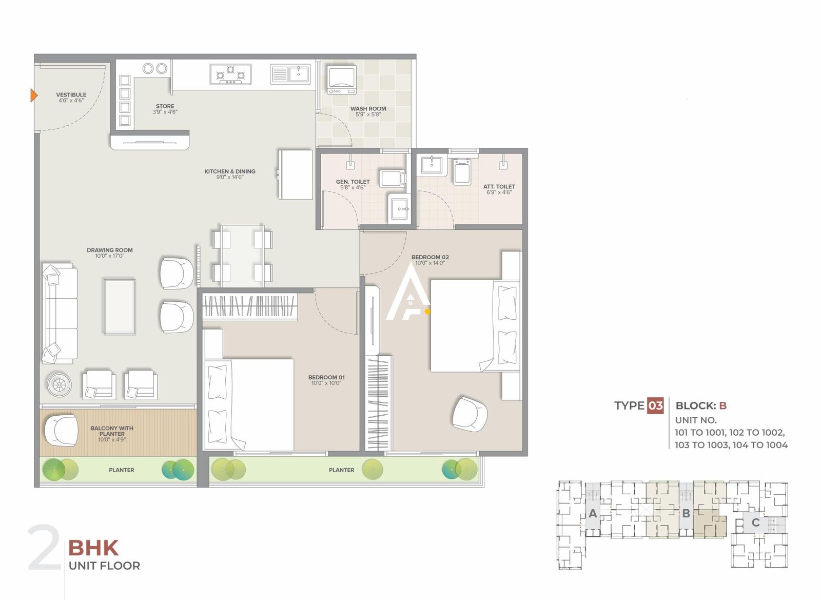 2_BHK_Unit_Plan_Nirvana_Abode_Ahmedabad_Estate
