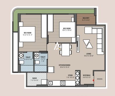 2_BHK_Unit_Plan_Royal_Crown_Ahmedabad_Estate