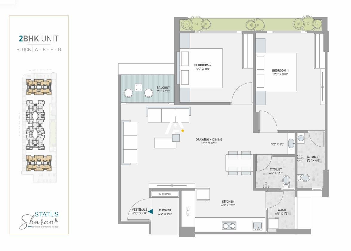 2_BHK_Unit_Plan_STATUS_SHARAN_Ahmedabad_Estate