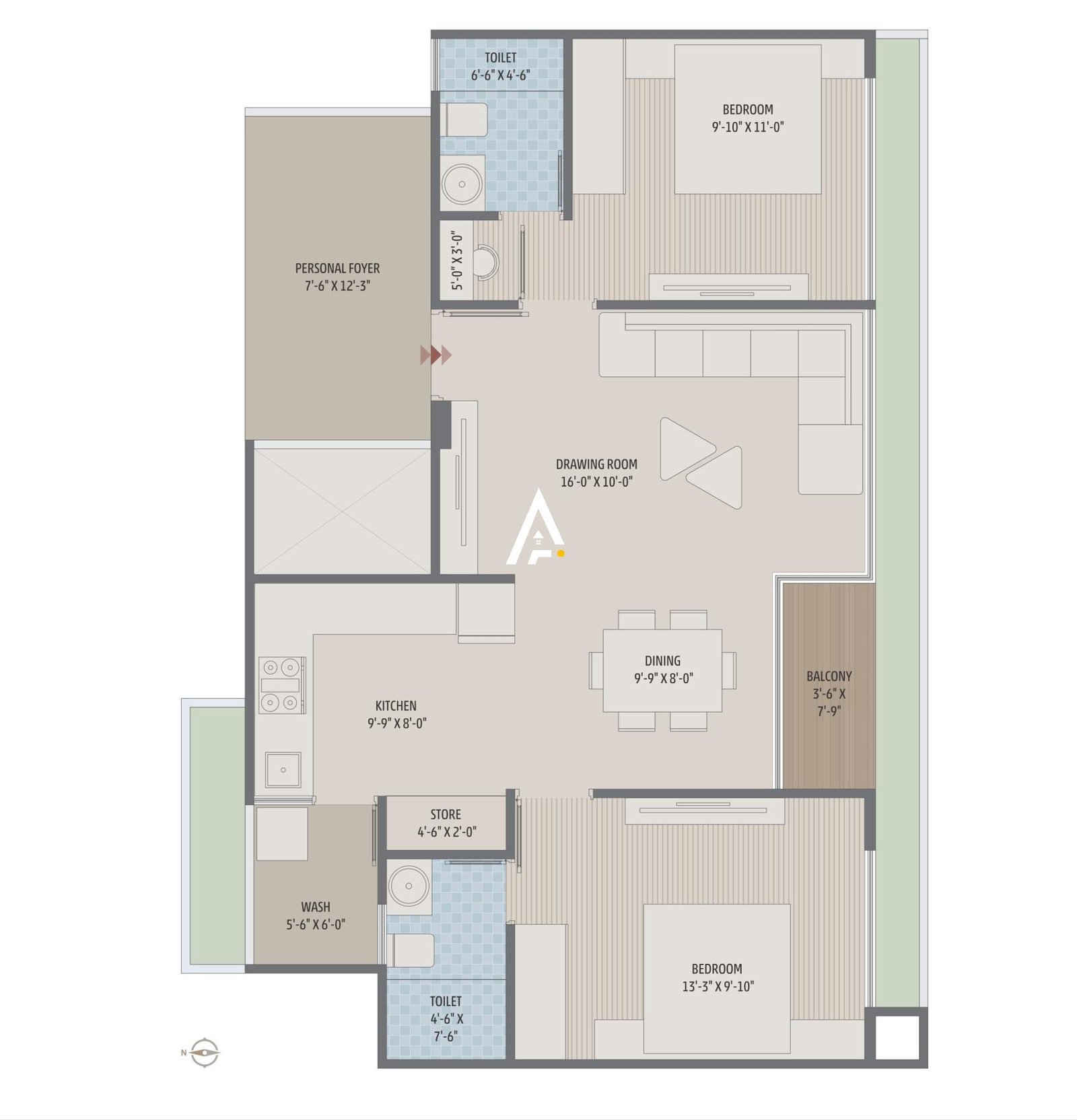 2_BHK_Unit_Plan_VIVAAN_ORBIT_Ahmedabad_Estate