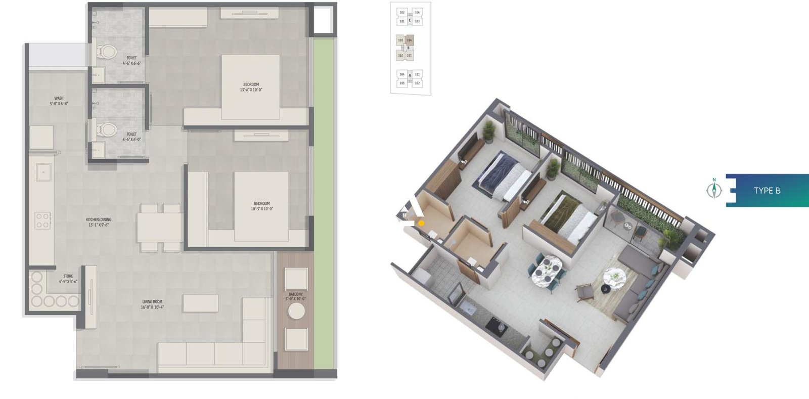 2_BHK_Unit_Plan_Vivaan_Essence_Ahmedabad_Estate