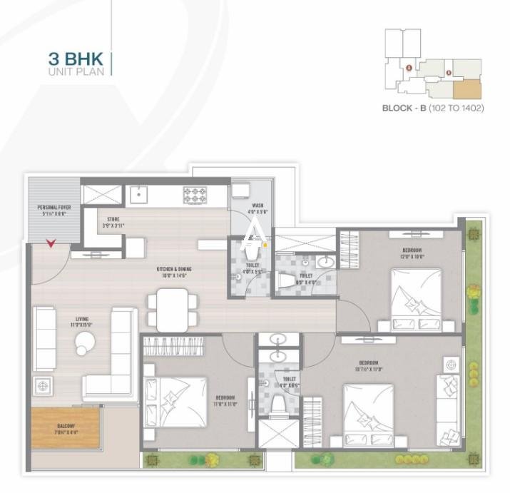 3_BHK_Unit_Plan_2_Avinya_One_Ahmedabad_Estate