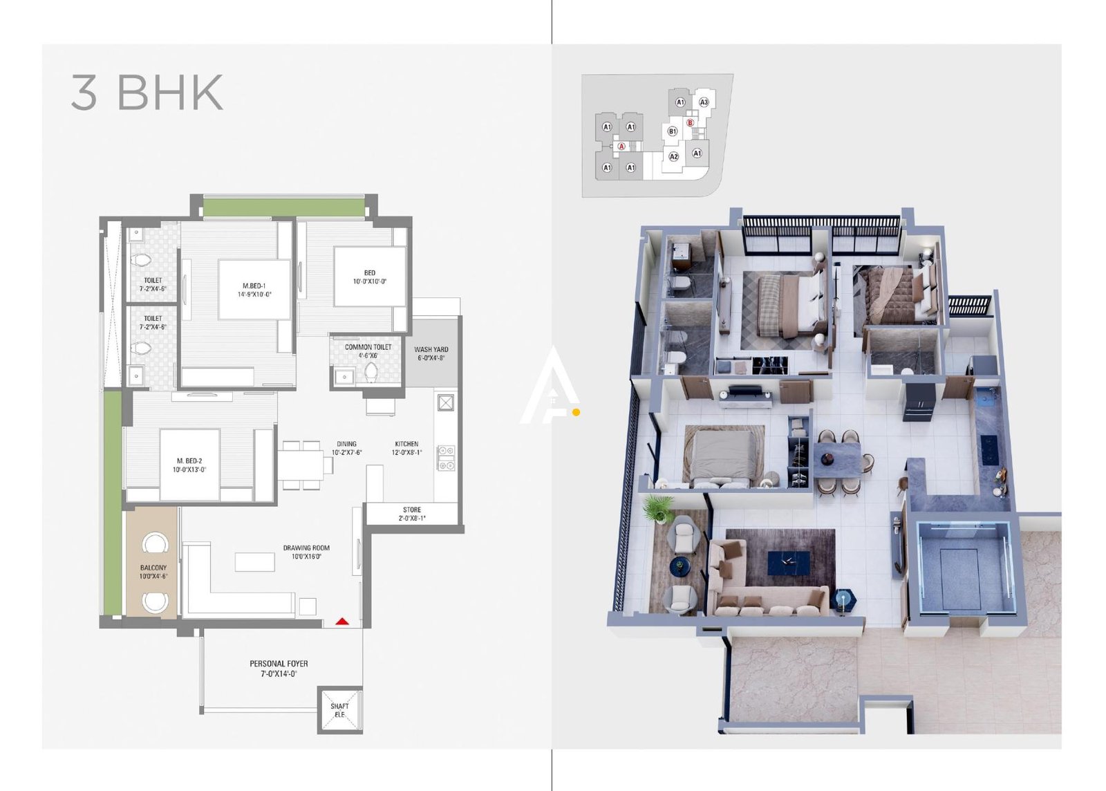 3_BHK_Unit_Plan_Adarsh_Aster_Ahmedabad_Estate