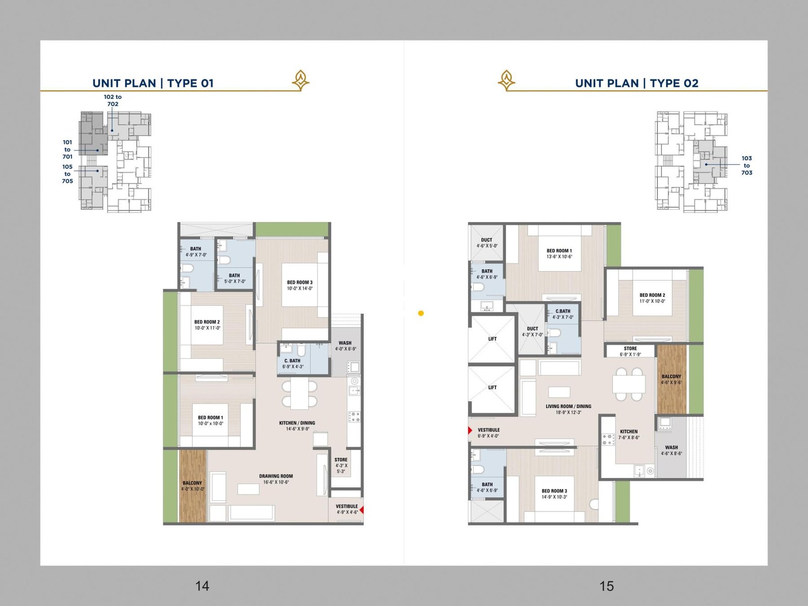 3_BHK_Unit_Plan_Kahaan_Enclave_Ahmedabad_Estate
