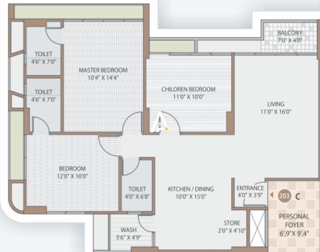 3_BHK_Unit_Plan_Lake_Abode_Ahmedabad_Estate