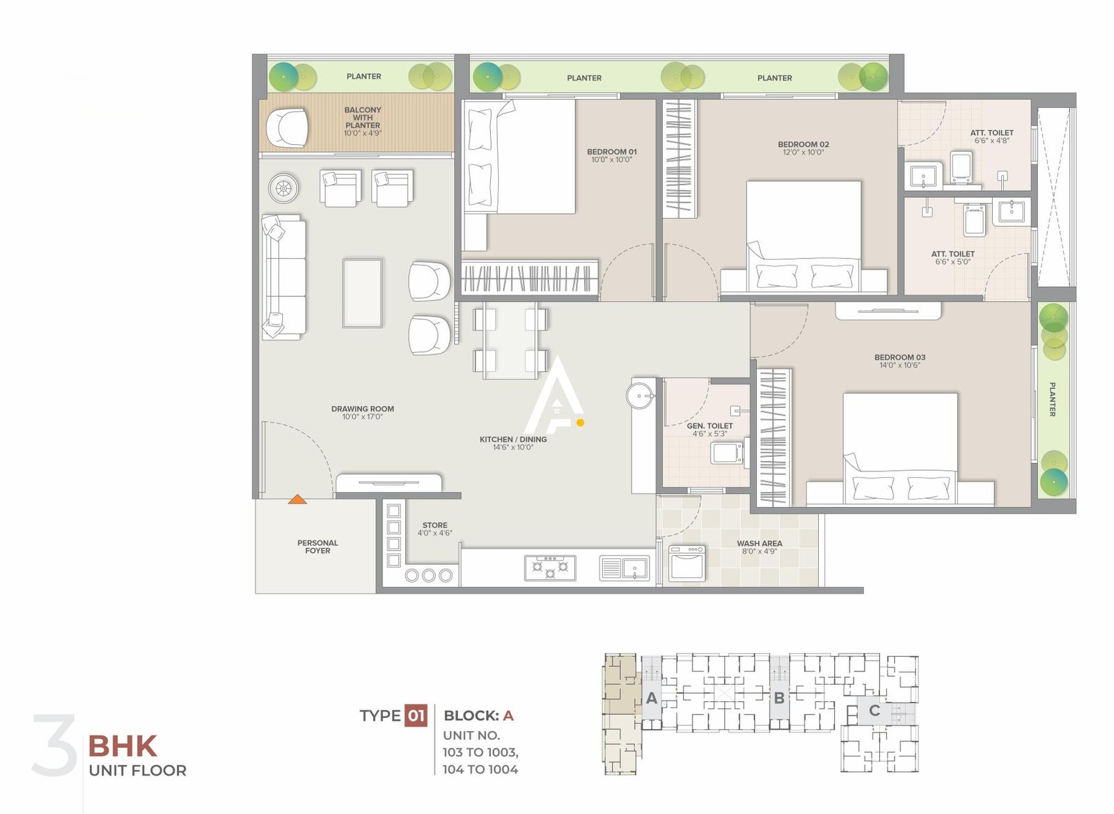 3_BHK_Unit_Plan_Nirvana_Abode_Ahmedabad_Estate