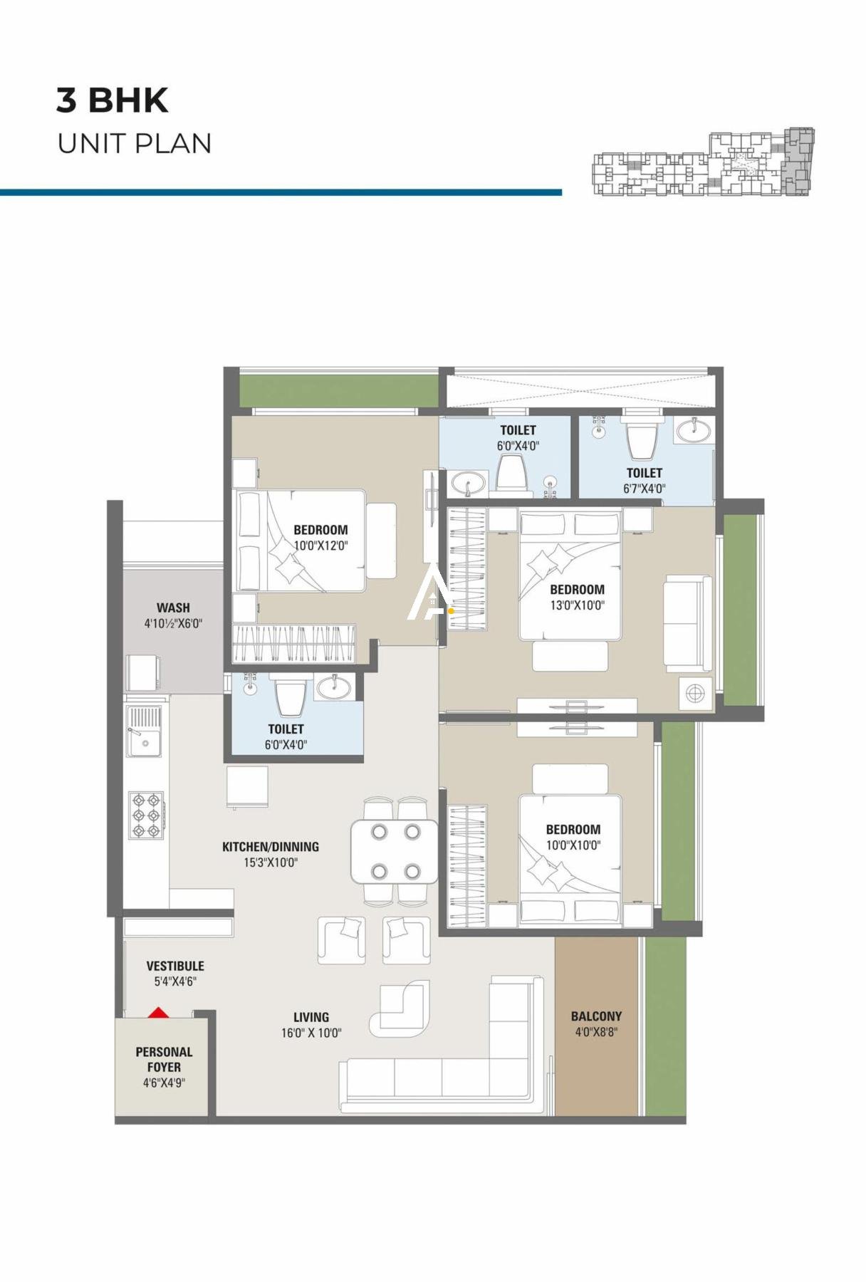 3_BHK_Unit_Plan_RUDRA_ICON_Ahmedabad_Estate