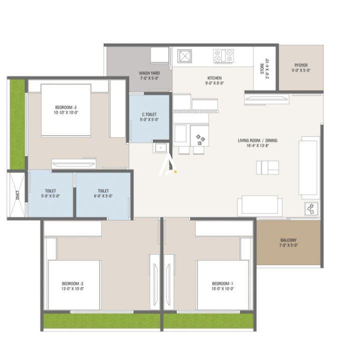 3_BHK_Unit_Plan_SARAL_SERNITY_Ahmedabad_Estate