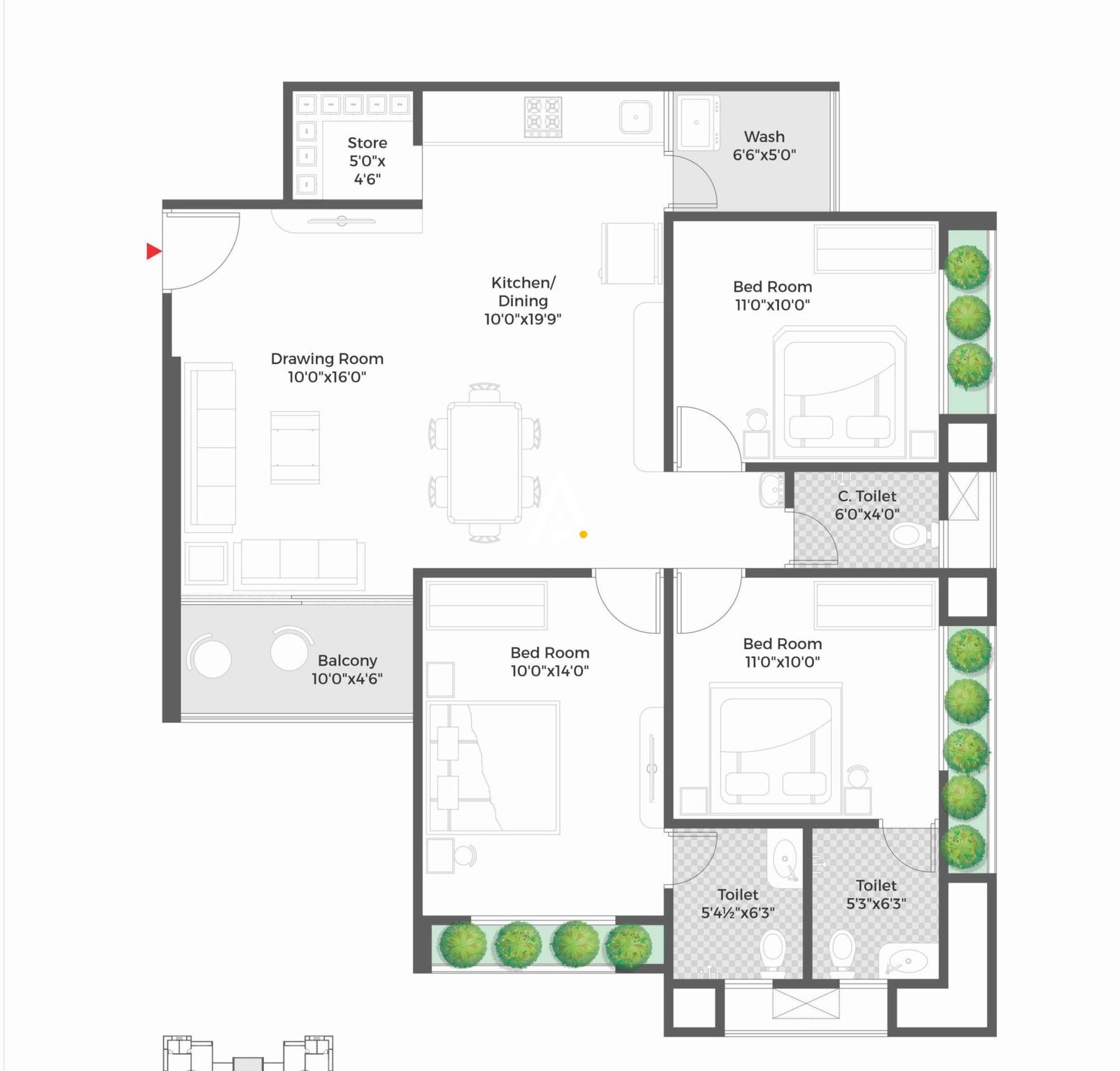 3_BHK_Unit_Plan_SARANG_LAKE_VIEW_Ahmedabad_Estate