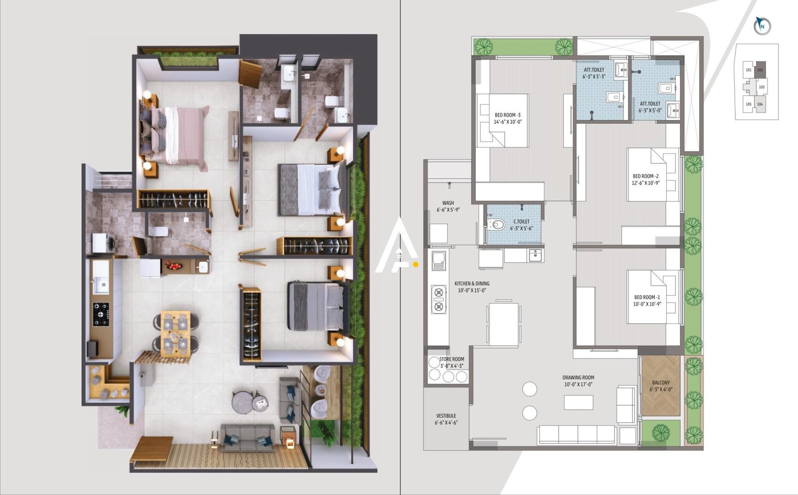 3_BHK_Unit_Plan_SKYRISE_Ahmedabad_Estate