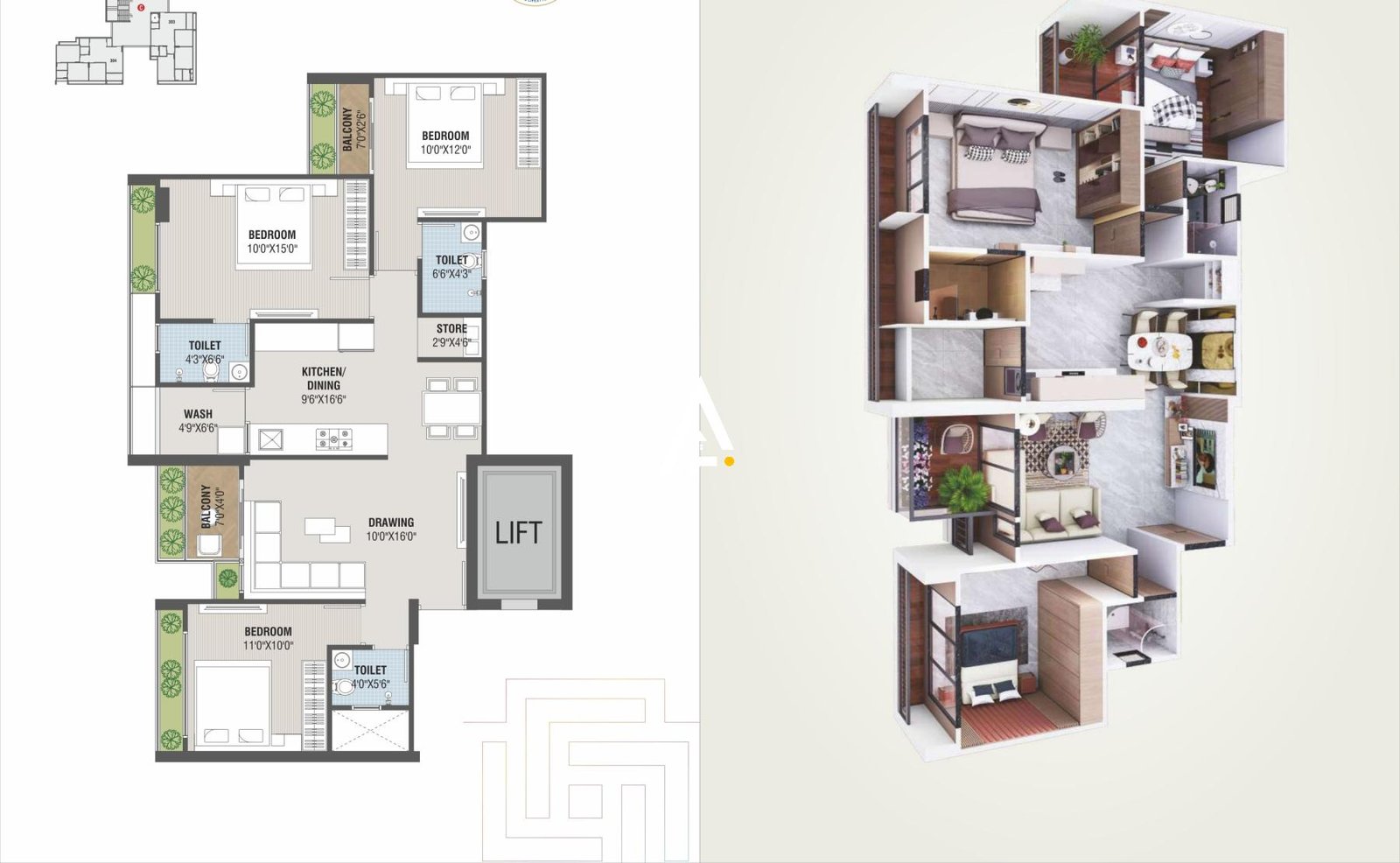 3_BHK_Unit_Plan_SWASTIK_SQUARE_Ahmedabad_Estate