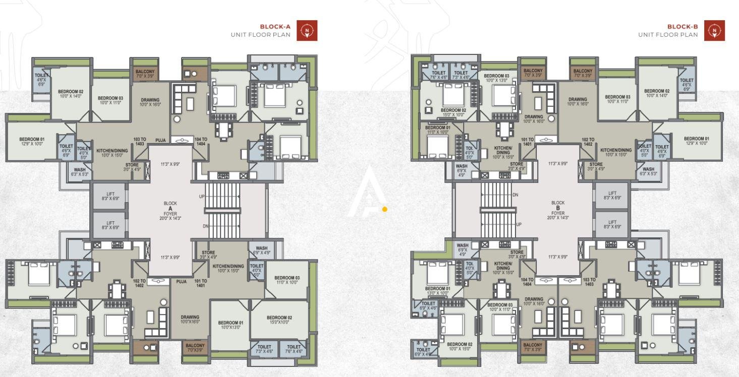 3_BHK_Unit_Plan_Shree_Kalash_Ahmedabad_Estate