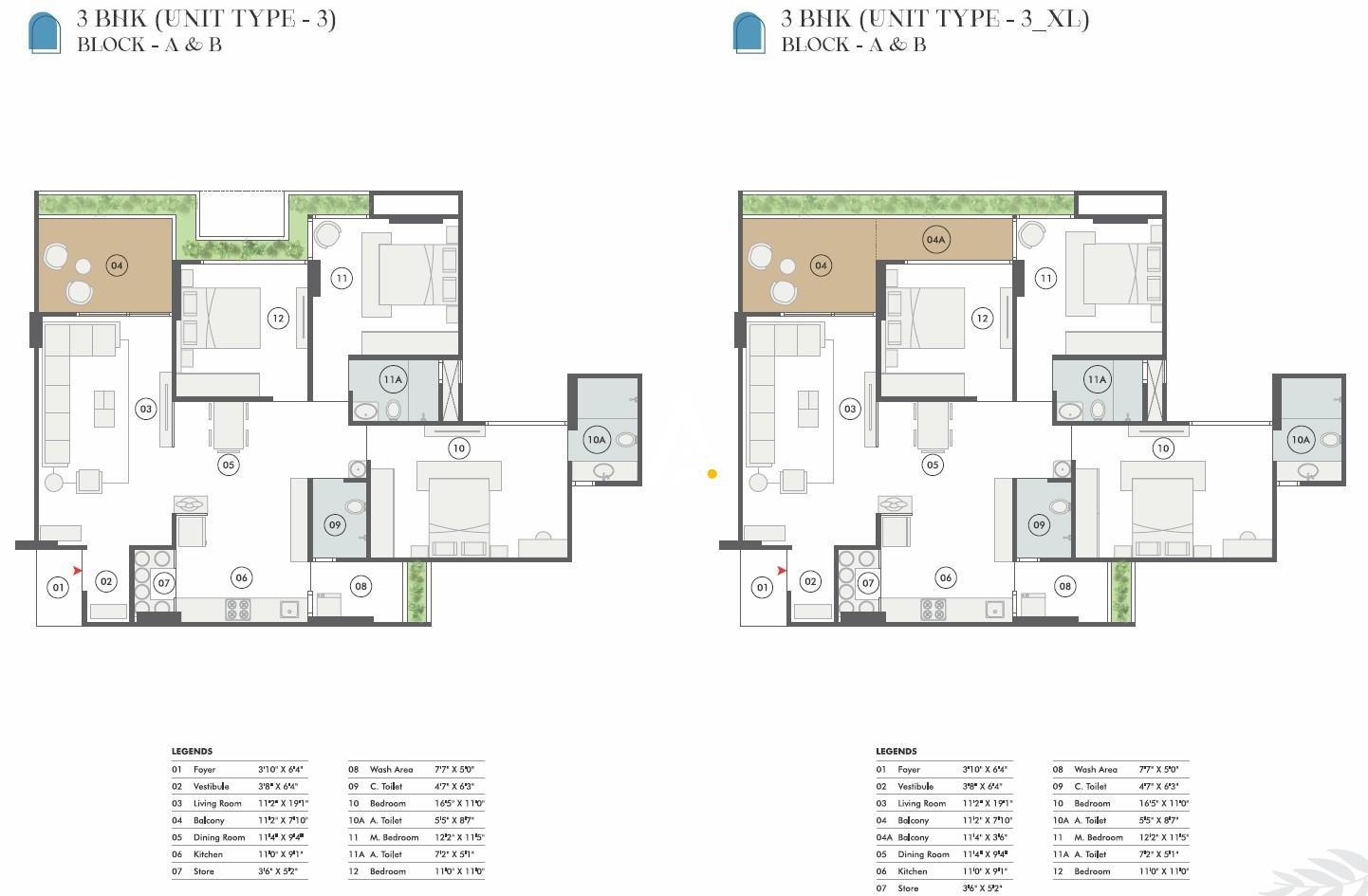 3_BHK_Unit_Plan_The_Nest_Ahmedabad_Estate