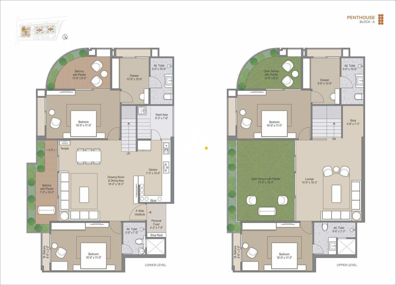 4_BHK_Duplex_Unit_Plan_Western_Luxuria_Ahmedabad_Estate