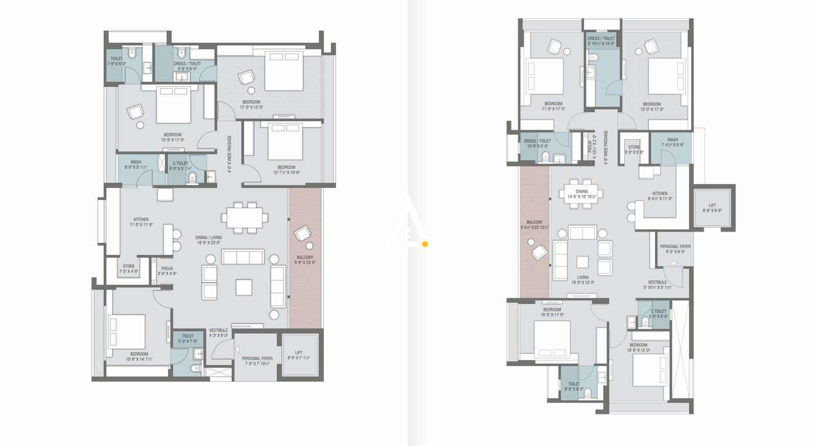 4_BHK_Unit_Plan_GANESH_LEGACY_Ahmedabad_Estate