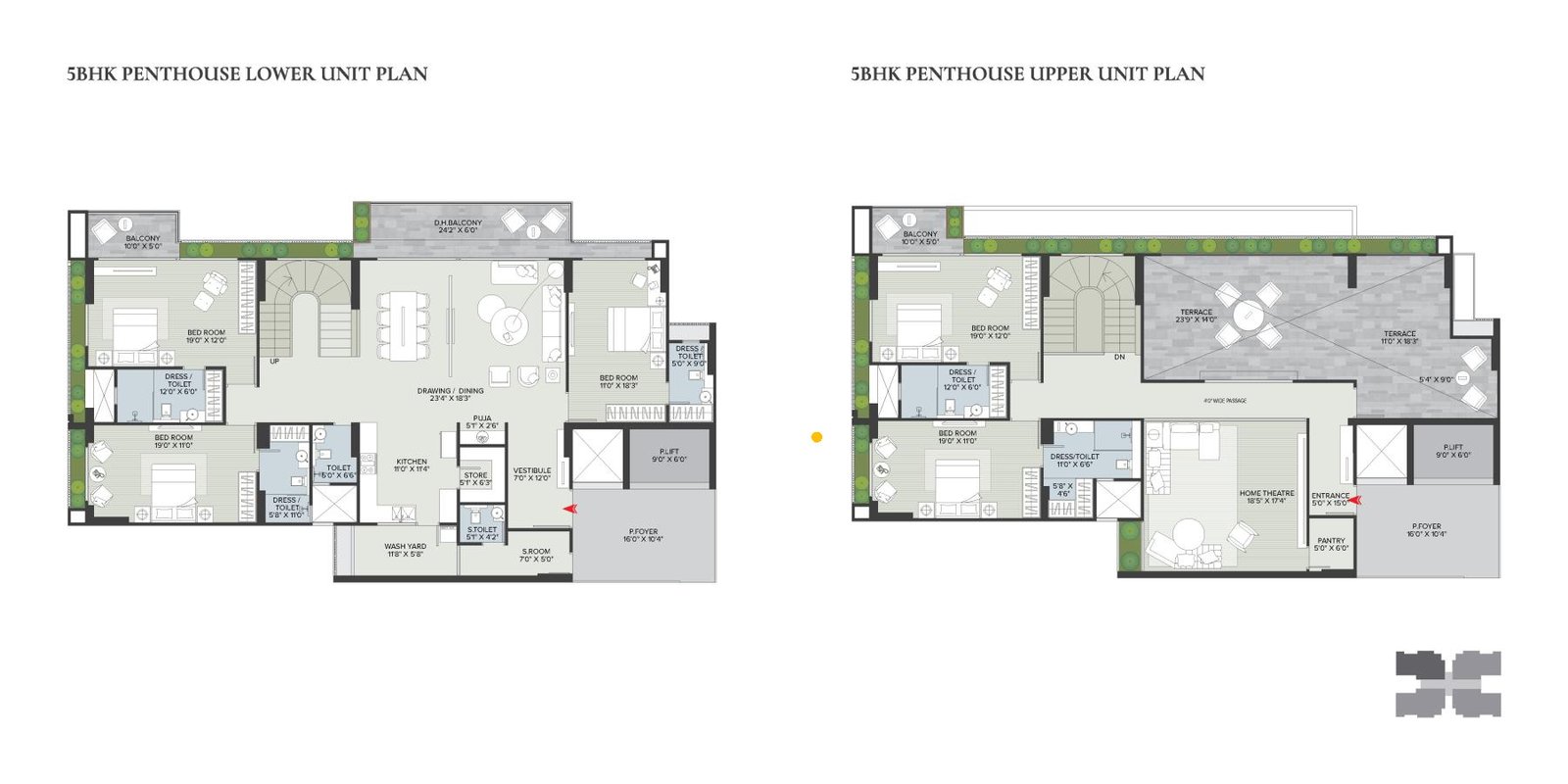 5_B2HK_Pent_house_Unit_Plan_TROGON_Centre_Court__Ahmedabad_Estate