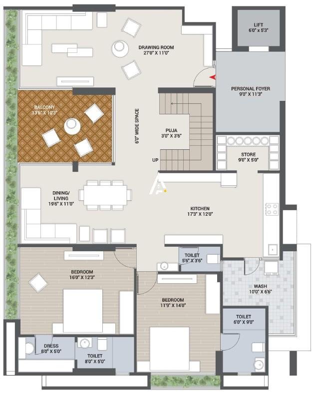 5_BHK_Pent_Unit_Plan_L_Panache_Ahmedabad_Estate